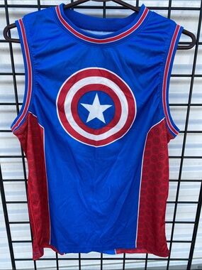 Marvel Boys Blue & Red Captain Shield Tank Costume